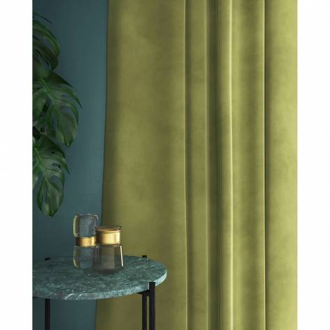 Linwood Fabrics Omega I and II Velvet  Omega Fabric - Leaf - LF1498C/034 - Image 3