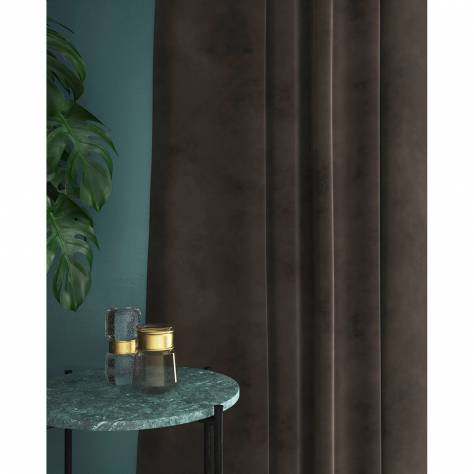 Linwood Fabrics Omega I and II Velvet  Omega Fabric - Cafe Noir - LF1498C/061 - Image 3