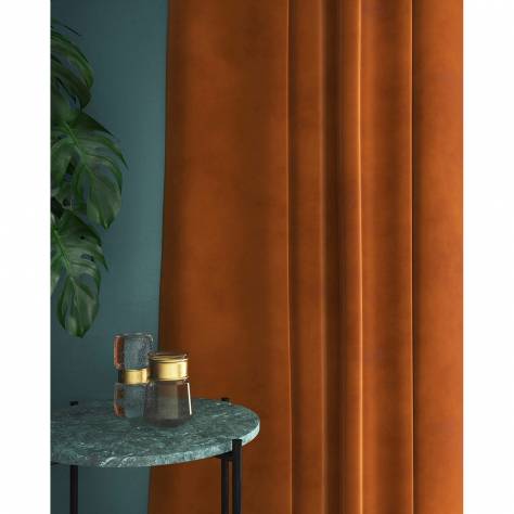 Linwood Fabrics Omega I and II Velvet  Omega Fabric - Burnt Orange - LF1498C/074 - Image 3