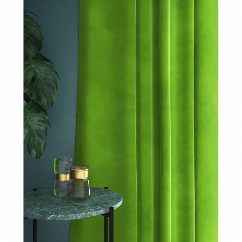 Linwood Fabrics Omega I and II Velvet  Omega Fabric - Apple Green - LF1498C/079 - Image 3
