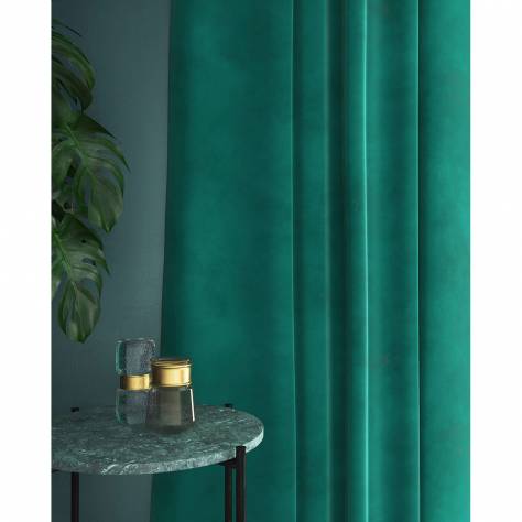 Linwood Fabrics Omega I and II Velvet  Omega Fabric - Turquoise - LF1498C/087 - Image 3