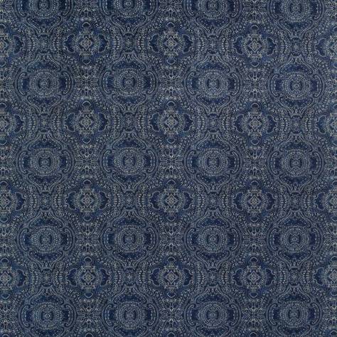 Linwood Fabrics Fable Fabrics Labyrinth Velvet Fabric - Indigo - LF1924C/003