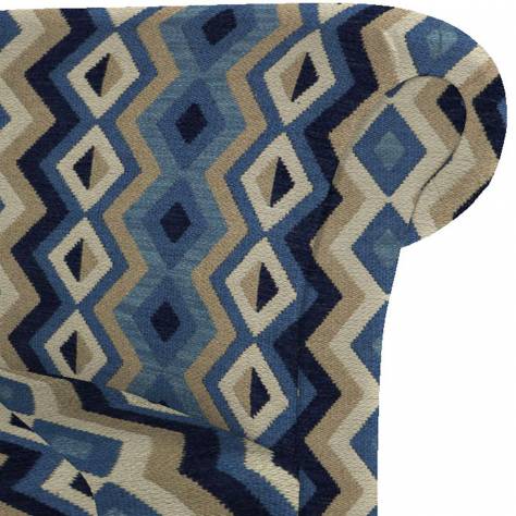 Linwood Fabrics Fable Fabrics Amala Fabric - Blue - LF1925C/002 - Image 3