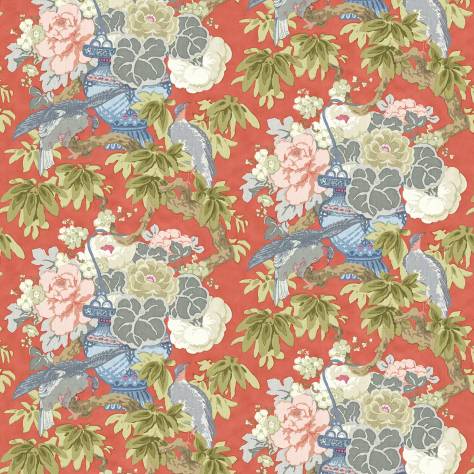 Linwood Fabrics Belleville Fabrics The Royal Garden Fabric - Red Carpet - LF2126C/003