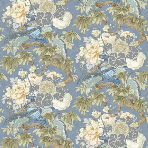 Linwood Fabrics Belleville Fabrics The Royal Garden Fabric - Cornflower - LF2126C/004