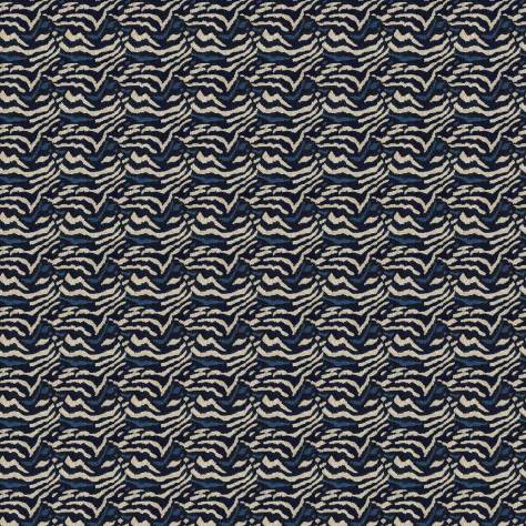Linwood Fabrics Omega Prints II Fabrics Wild Fabric - Navy - LF2203FR/001 - Image 1
