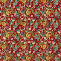 Double Dragon Fabric - Lacquer Red