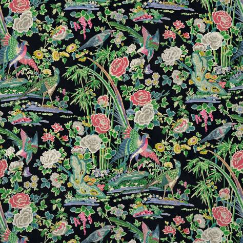 Linwood Fabrics Velvet Wonderland Fabrics Mandai Velvet Fabric - Midnight - LF2238C/001 - Image 1