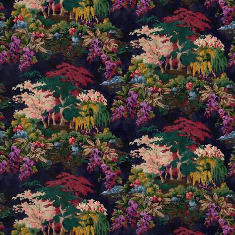 Linwood Fabrics Velvet Wonderland Fabrics Moonlight Serenade Fabric - Night Sky - LF2242C/001