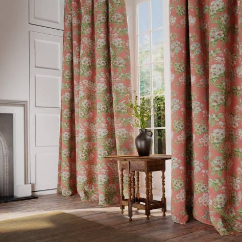 Linwood Fabrics The English Garden Fabrics Gertrude Fabric - Pink Orange - LF2230C/002 - Image 2