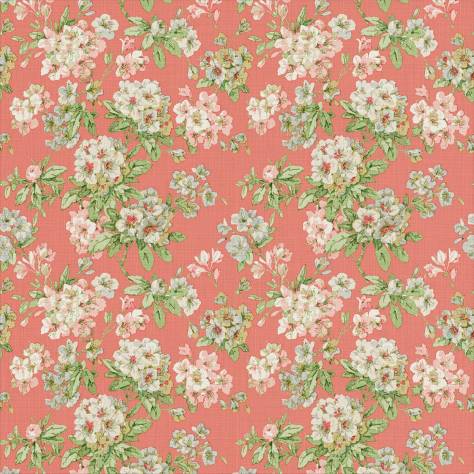 Linwood Fabrics The English Garden Fabrics Gertrude Fabric - Pink Orange - LF2230C/002