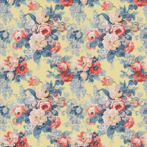 Linwood Fabrics The English Garden Fabrics Albertine Fabric - Lemon Yellow - LF2232C/002