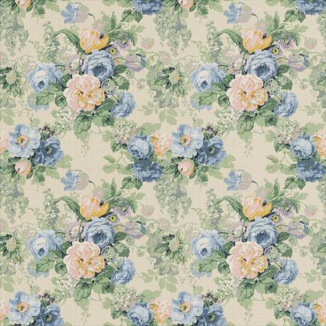 Linwood Fabrics The English Garden Fabrics Albertine Fabric - Blue Rose - LF2232C/006
