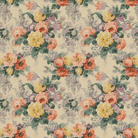 Linwood Fabrics The English Garden Fabrics Albertine Fabric - Summer Rose - LF2232C/009
