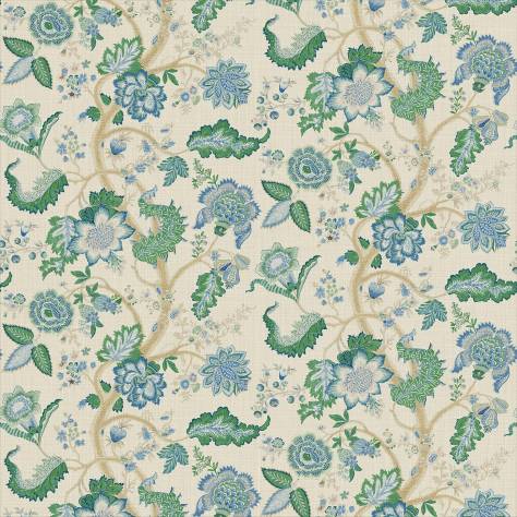 Linwood Fabrics The English Garden Fabrics Kitty Fabric - Blue Green - LF2233C/002 - Image 1