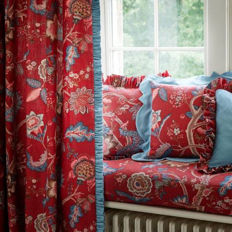 Linwood Fabrics The English Garden Fabrics Kitty Fabric - Classic Red - LF2233C/003