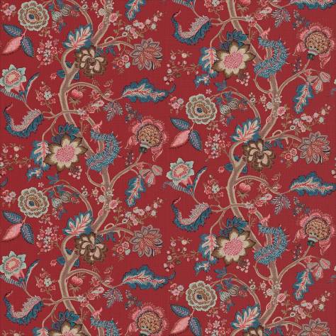 Linwood Fabrics The English Garden Fabrics Kitty Fabric - Old Red - LF2233C/004