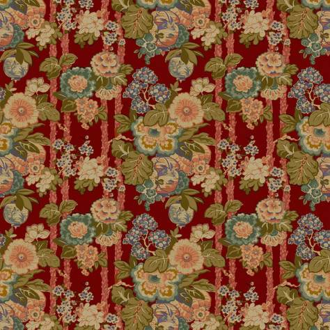 Linwood Fabrics Wild Life Fabrics Louis Velvet Fabric - Rich Red - LF2333FR/001 - Image 1