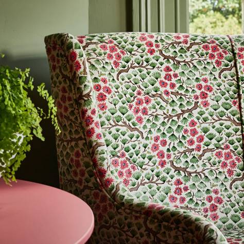 Linwood Fabrics Wild Life Fabrics Miyagi Fabric - Pink Green - LF2329C/001 - Image 2
