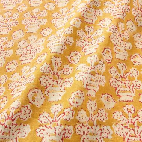 Linwood Fabrics Bibi Fabrics Shirin Fabric - Rhubarb and Custard - LF2354C/003
