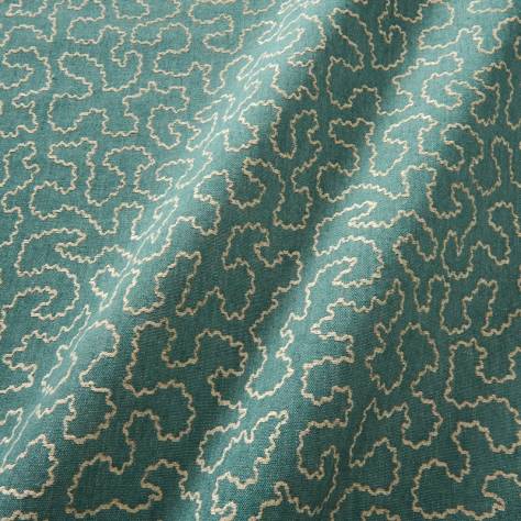 Linwood Fabrics Tango Weaves II Wiggle Fabric - Cyan - LF2388C/007
