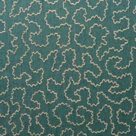 Linwood Fabrics Tango Weaves II Wiggle Fabric - Cyan - LF2388C/007 - Image 1