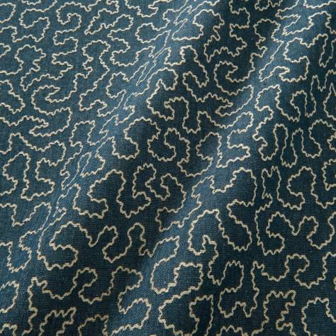 Linwood Fabrics Tango Weaves II Wiggle Fabric - Indigo - LF2388C/010