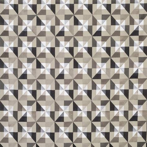 Osborne & Little Manarola Fabrics Bussana Fabric - Black / Taupe / Pewter - F7172-01