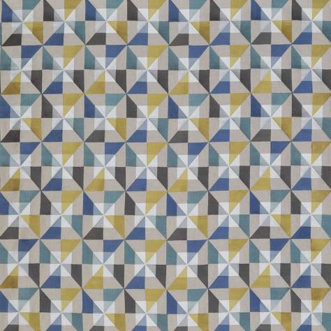Osborne & Little Manarola Fabrics Bussana Fabric - Peacock / Lemon / Forget Me Not - F7172-02 - Image 1