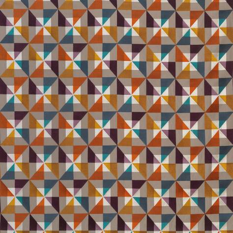 Osborne & Little Manarola Fabrics Bussana Fabric - Plum / Mandarin / Teal - F7172-03