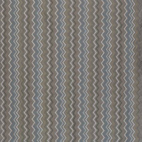 Osborne & Little Manarola Fabrics Taggia Fabric - Pewter / Azure / Ivory - F7174-01