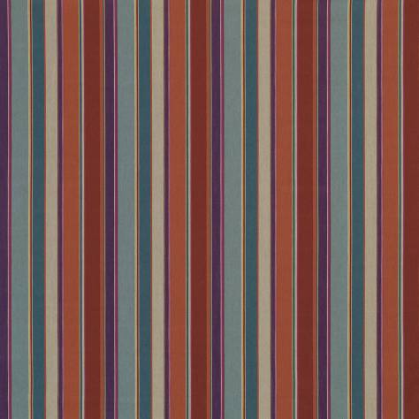 Osborne & Little Manarola Fabrics Spiaggia Fabric - Mandarin / Teal / Plum - F7175-03