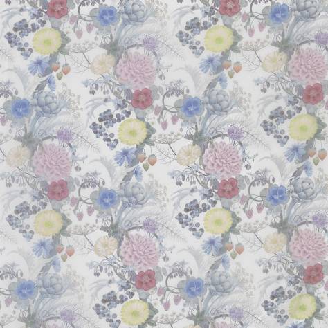 Osborne & Little Manarola Fabrics Carlotta Sheer Fabric - Aqua / Lemon / Blush - F7176-01