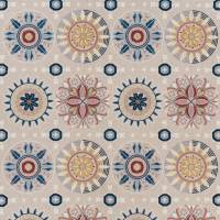 Temara Fabric - Linen / Copper / Denim