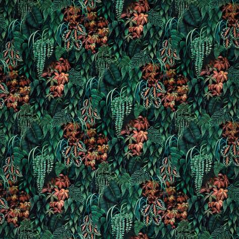 Osborne & Little Lamorran Fabrics Green Wall Velvet Fabric - 01 - F7677-01