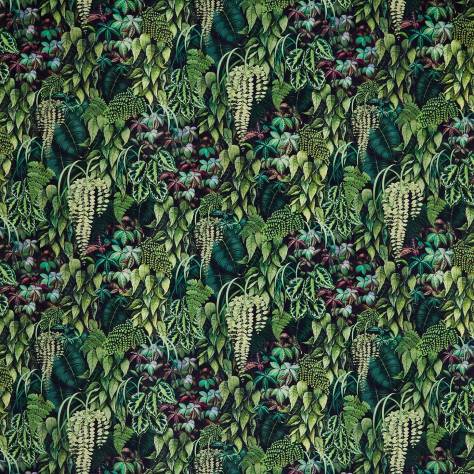 Osborne & Little Lamorran Fabrics Green Wall Velvet Fabric - 02 - F7677-02