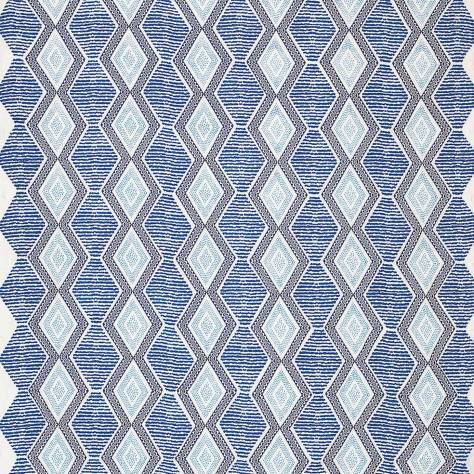 Nina Campbell Les Reves Fabrics Belle Ile Fabric - Indigo / Blue - NCF4291-05