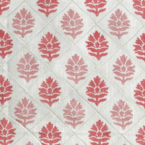 Nina Campbell Les Reves Fabrics Camille Fabric - Coral / Pink - NCF4292-01