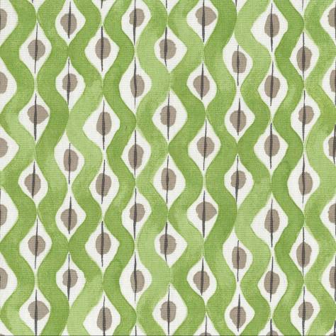 Nina Campbell Les Reves Fabrics Beau Rivage Fabric - Green / Beige - NCF4295-02 - Image 1