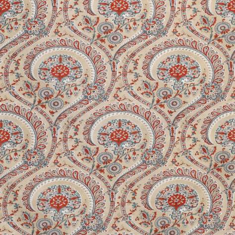 Nina Campbell Les Indiennes Fabrics Les Indiennes Fabric - Red / Teal - NCF4330-01 - Image 1