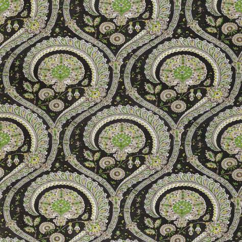 Nina Campbell Les Indiennes Fabrics Les Indiennes Fabric - Green / Black - NCF4330-04