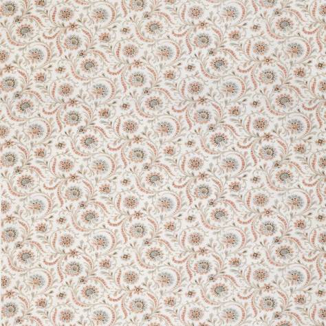 Nina Campbell Les Indiennes Fabrics Baville Fabric - French Grey / Pink - NCF4331-02