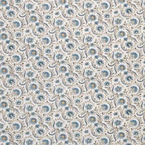 Nina Campbell Les Indiennes Fabrics Baville Fabric - Blue - NCF4331-05