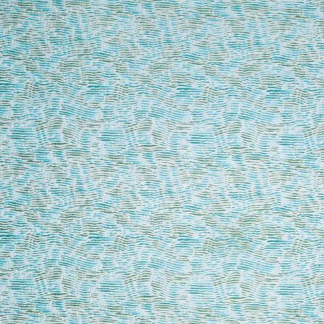 Nina Campbell Les Indiennes Fabrics Arles Fabric - Aqua / Green - NCF4333-03