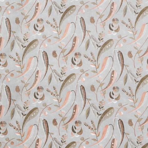 Nina Campbell Les Indiennes Fabrics Colbert Fabric - French Grey / Pink - NCF4334-02