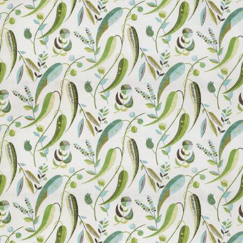 Nina Campbell Les Indiennes Fabrics Colbert Fabric - Green - NCF4334-04