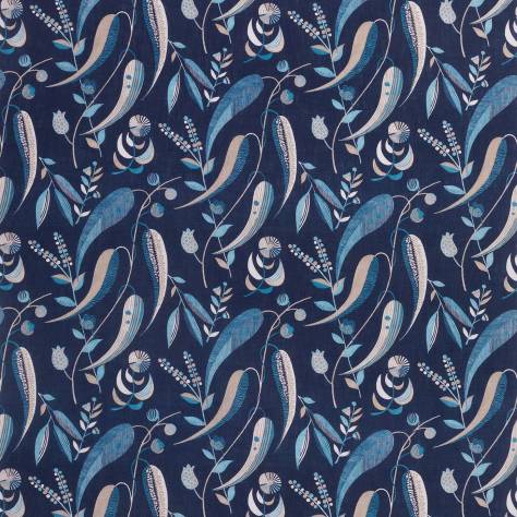 Nina Campbell Les Indiennes Fabrics Colbert Fabric - Blue - NCF4334-05