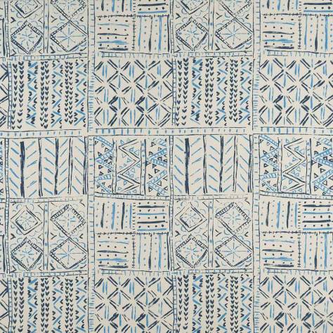 Nina Campbell Ashdown Fabrics Cloisters Fabric - Indigo / Blue / Ivory - NCF4361-01