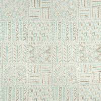 Cloisters Fabric - Aqua / Taupe / Ivory