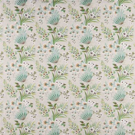 Nina Campbell Ashdown Fabrics Michelham Fabric - Aqua / Green - NCF4362-01